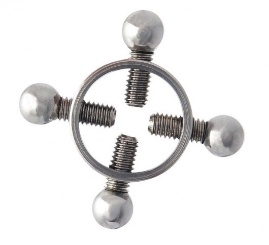 Серебристые зажимы для сосков на винтах - ToyFa - купить с доставкой в Подольске