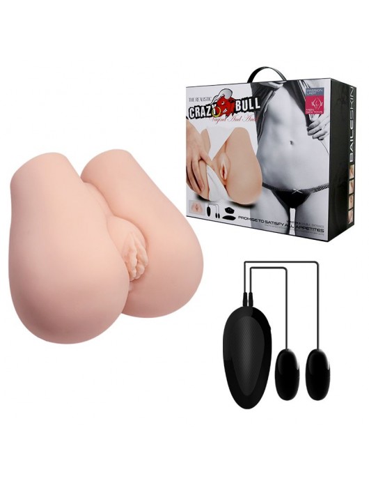 Реалистичный мастурбатор с вибрацией и двумя тоннелями - вагиной и анусом - Baile - в Подольске купить с доставкой