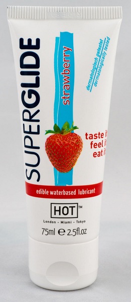 Гель на водной основе с ароматом клубники - 75 мл. - HOT - купить с доставкой в Подольске