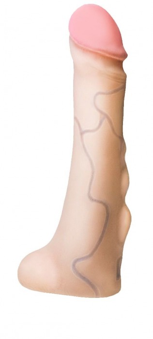 Реалистичная насадка с мошонкой REAL Standard - 18 см. - LOVETOY (А-Полимер) - купить с доставкой в Подольске