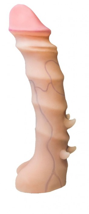 Насадка REAL Standard со спиралевидным узором - 19 см. - LOVETOY (А-Полимер) - купить с доставкой в Подольске