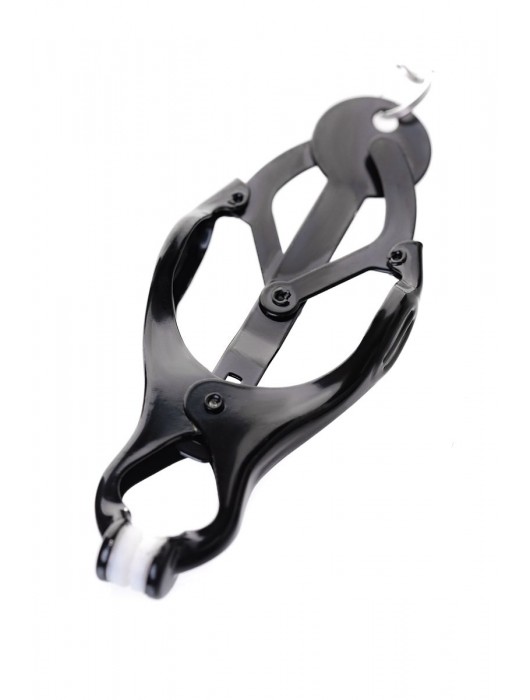 Черно-серебристые зажимы для сосков с кольцом для пениса TOYFA Metal - ToyFa - купить с доставкой в Подольске