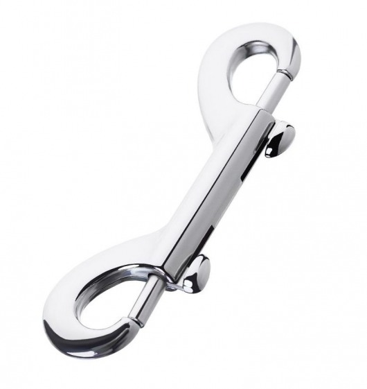 Серебристый двухсторонний карабин TOYFA Metal - ToyFa - купить с доставкой в Подольске